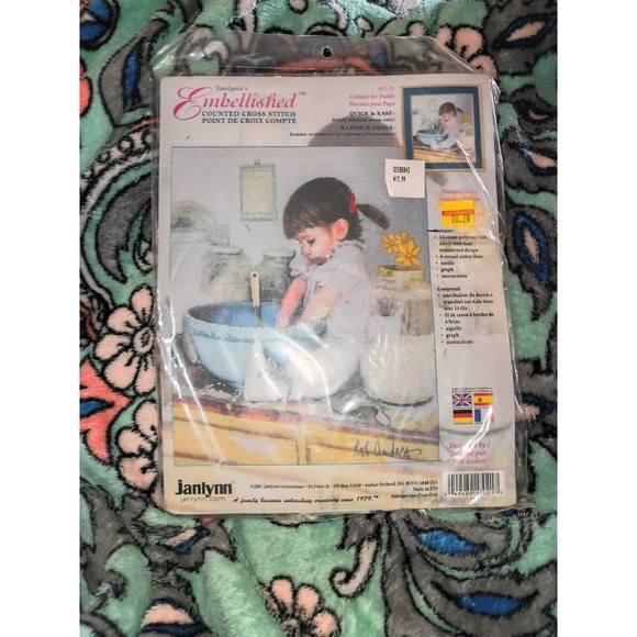 Janlynn Other - Janlynn‎ Embellished Counted Cross Stitch Kit Unopened Cookies for Daddy Sewing